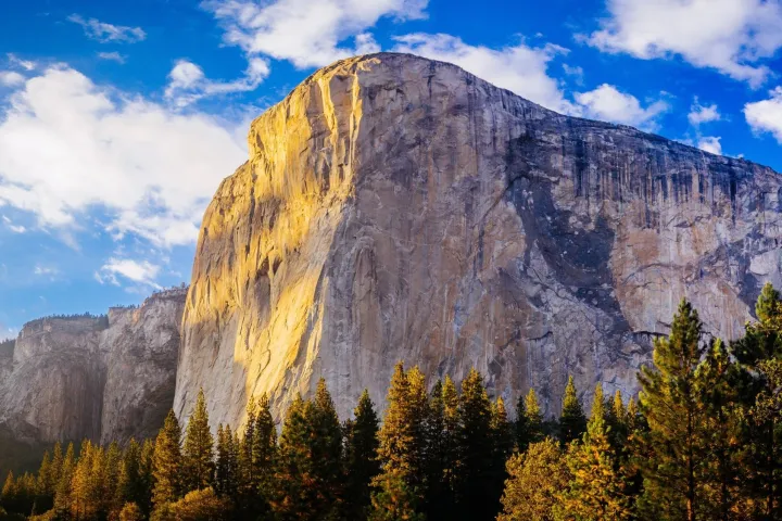 a canyon with El Capitan in the background