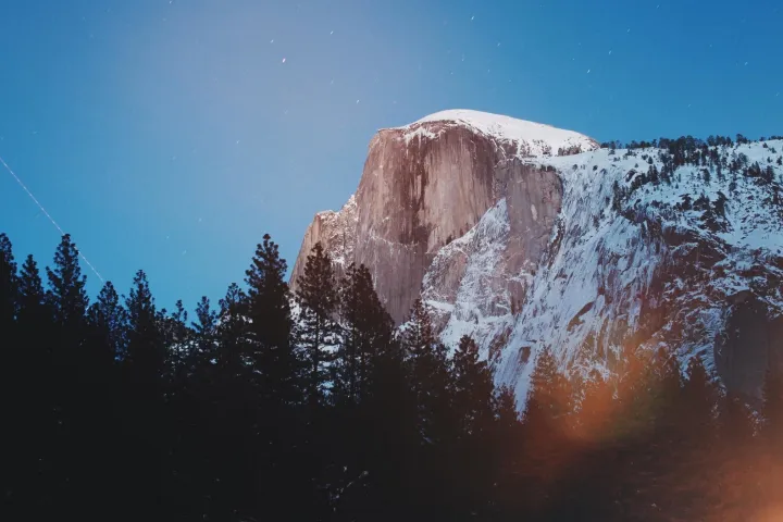 a close up of a snow covered mountain